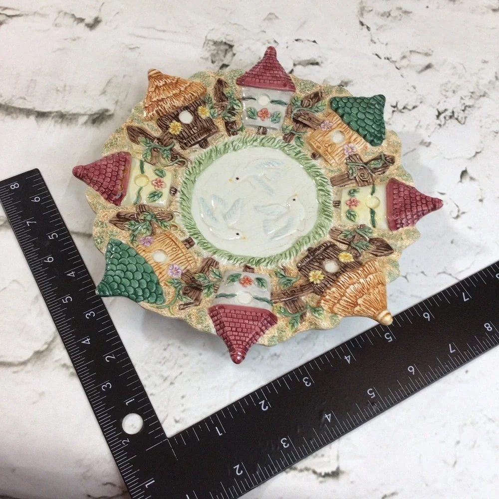 Decorative Bird House Plate Marked Y. H‎ 1997 Circular Pattern Vintage RARE